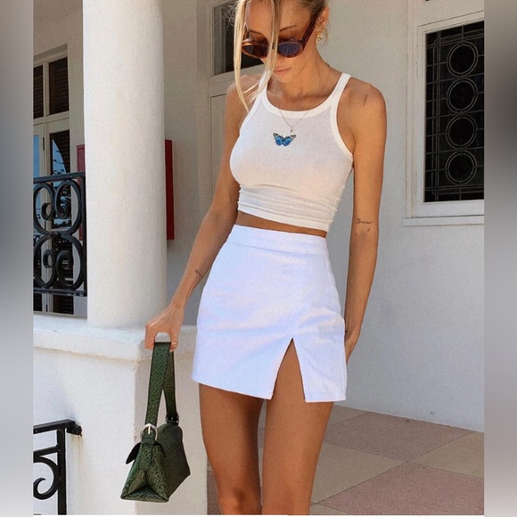 PRINCESS POLLY LIONESS THE LOLA MINI SKIRT WHITE - Picture 1 of 6